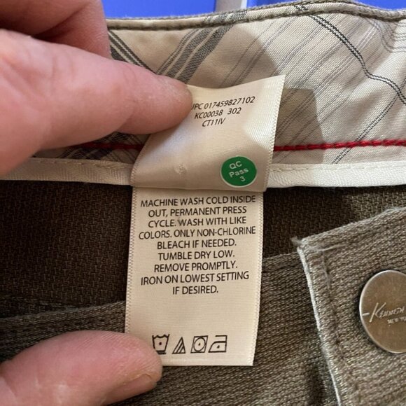 Kenneth Cole Mens Bedford Corduroy Straight Flat Front Pants Olive 34x30 NWT - Picture 8 of 10